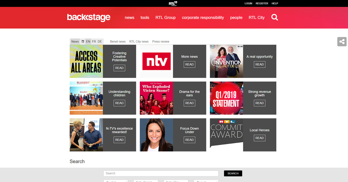 RTL Group Backstage News