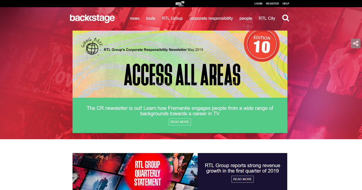 RTL Group Backstage Startseite