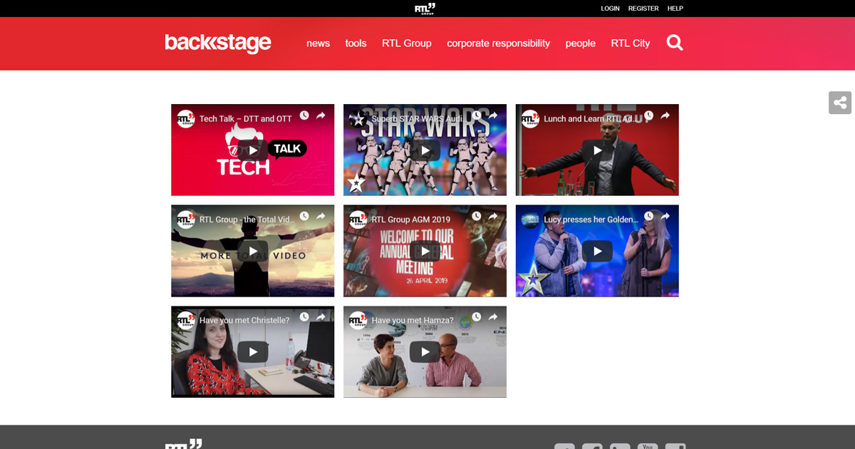 RTL Group Backstage Videowall