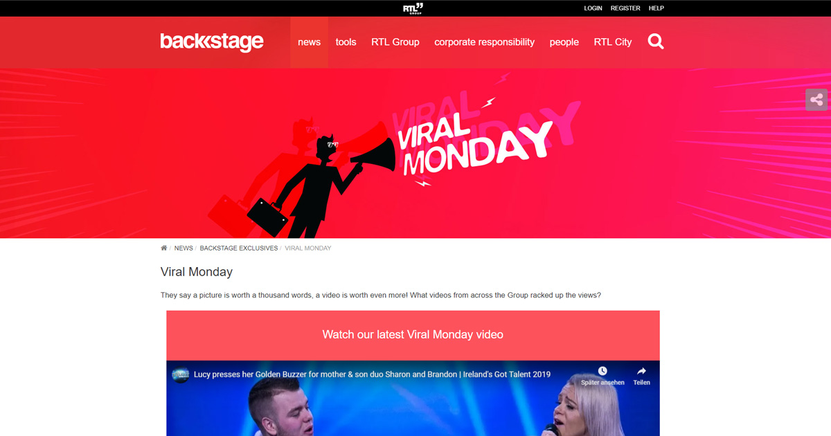 RTL Group Backstage Viral Monday