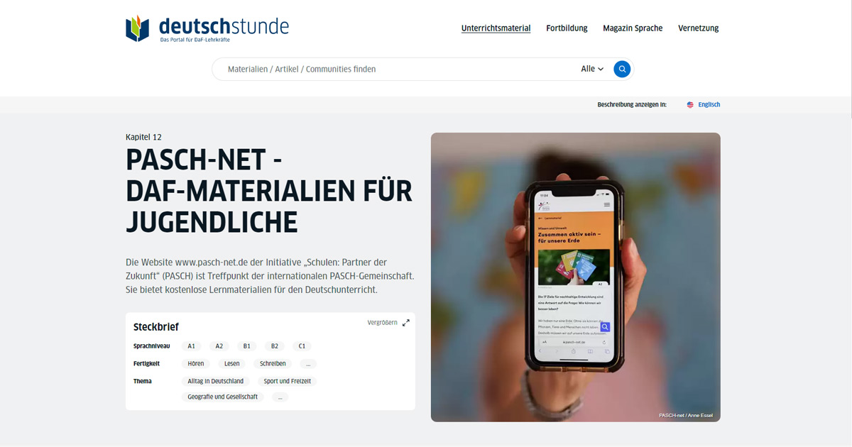 Goethe Deutschstunde - Unterrichtsmaterial