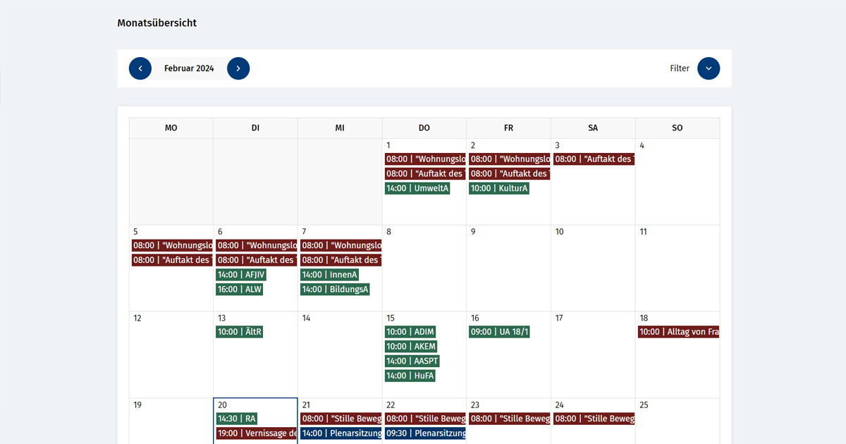 Landtag Rheinland-Pfalz Kalender