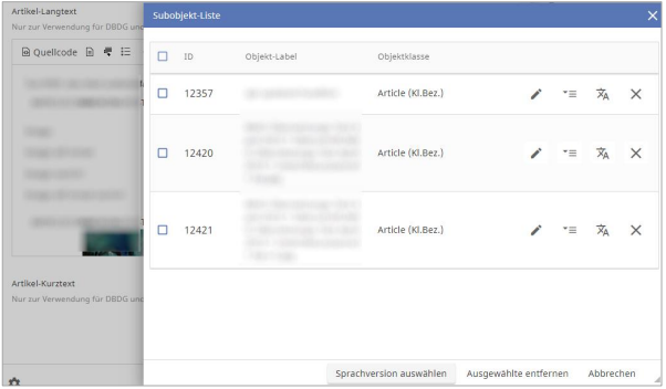  Define language versions for subobjects in the richtext