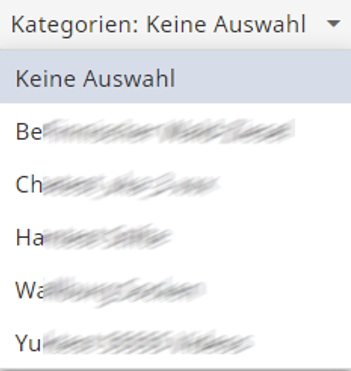 Alphabetische Sortierung von Kategorien