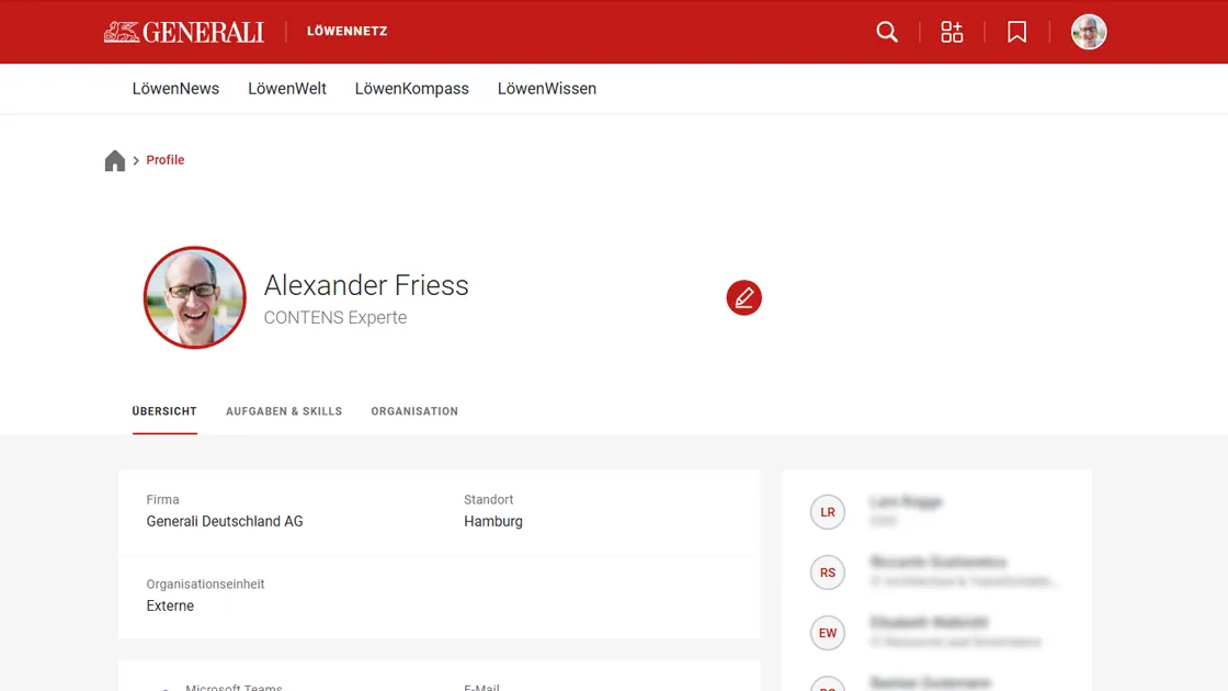 Generali Deutschland Intranet - Profil 