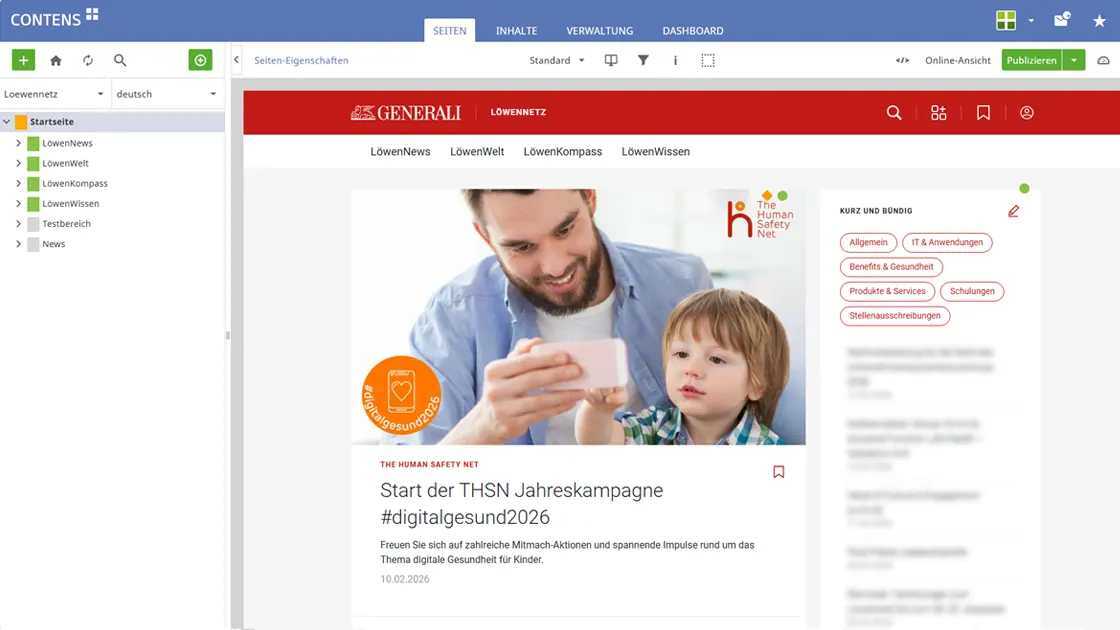 Generali Deutschland Intranet - CONTENS CMS - Startseite