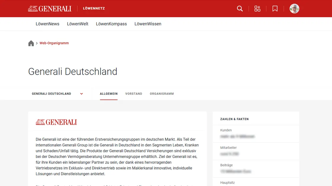 Generali Deutschland Intranet - Weborga Allgemein