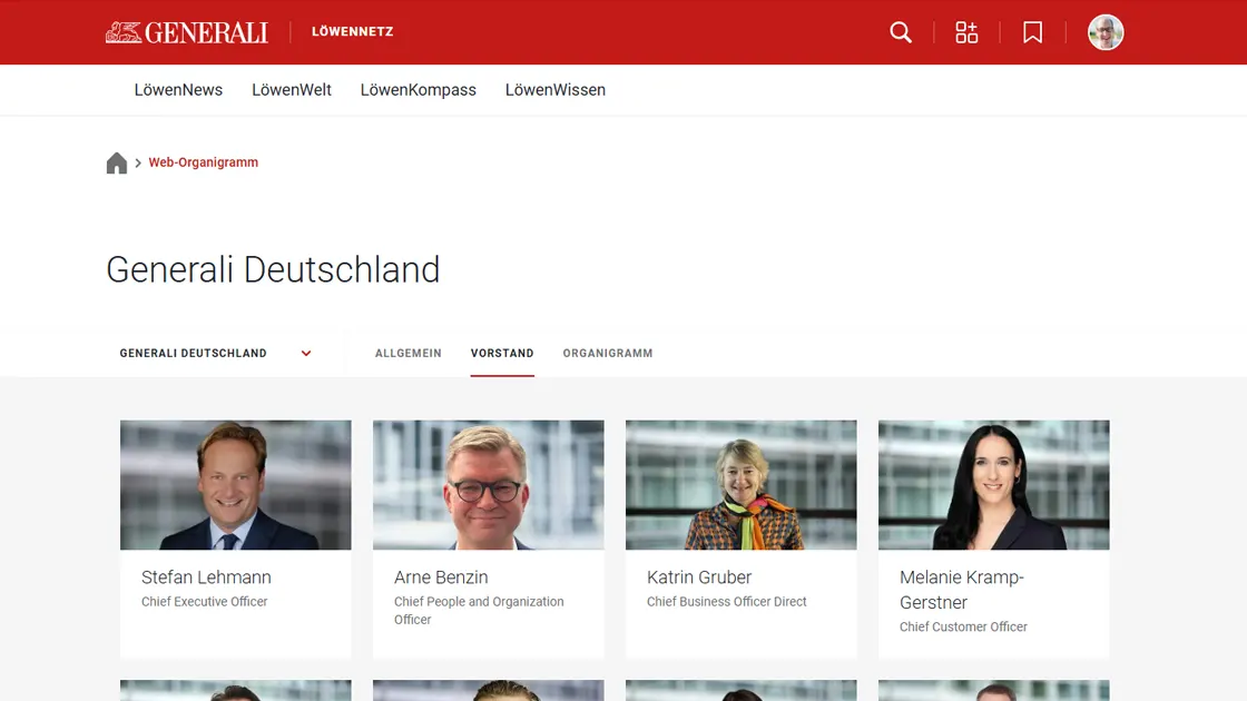 Generali Deutschland Intranet - Weborga Vorstand