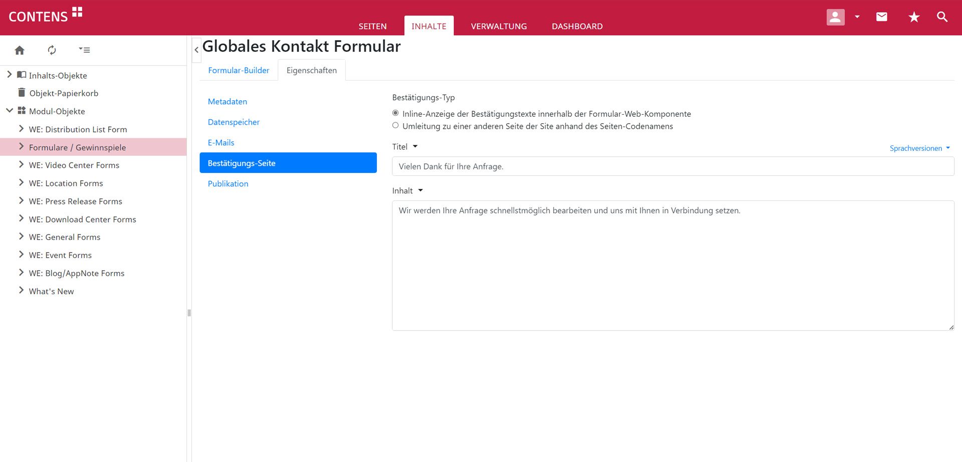 Würth Elektronik Formular Metadaten