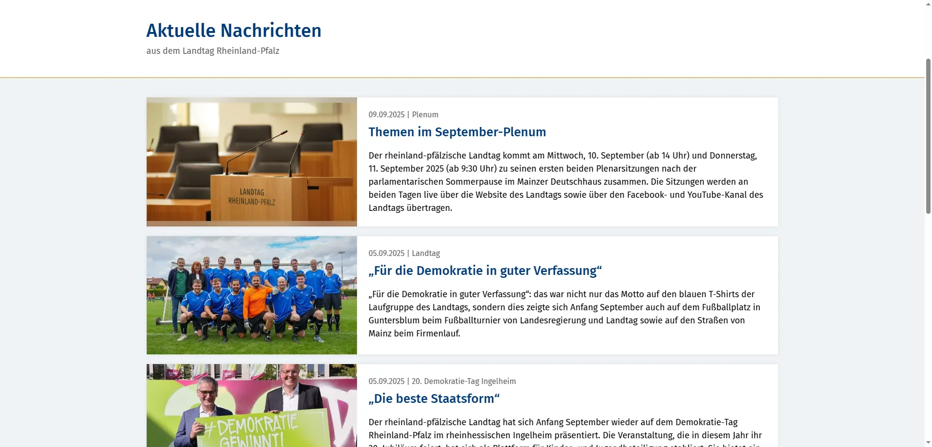 Nachrichtenliste des Landtag Rheinland-Pfalz