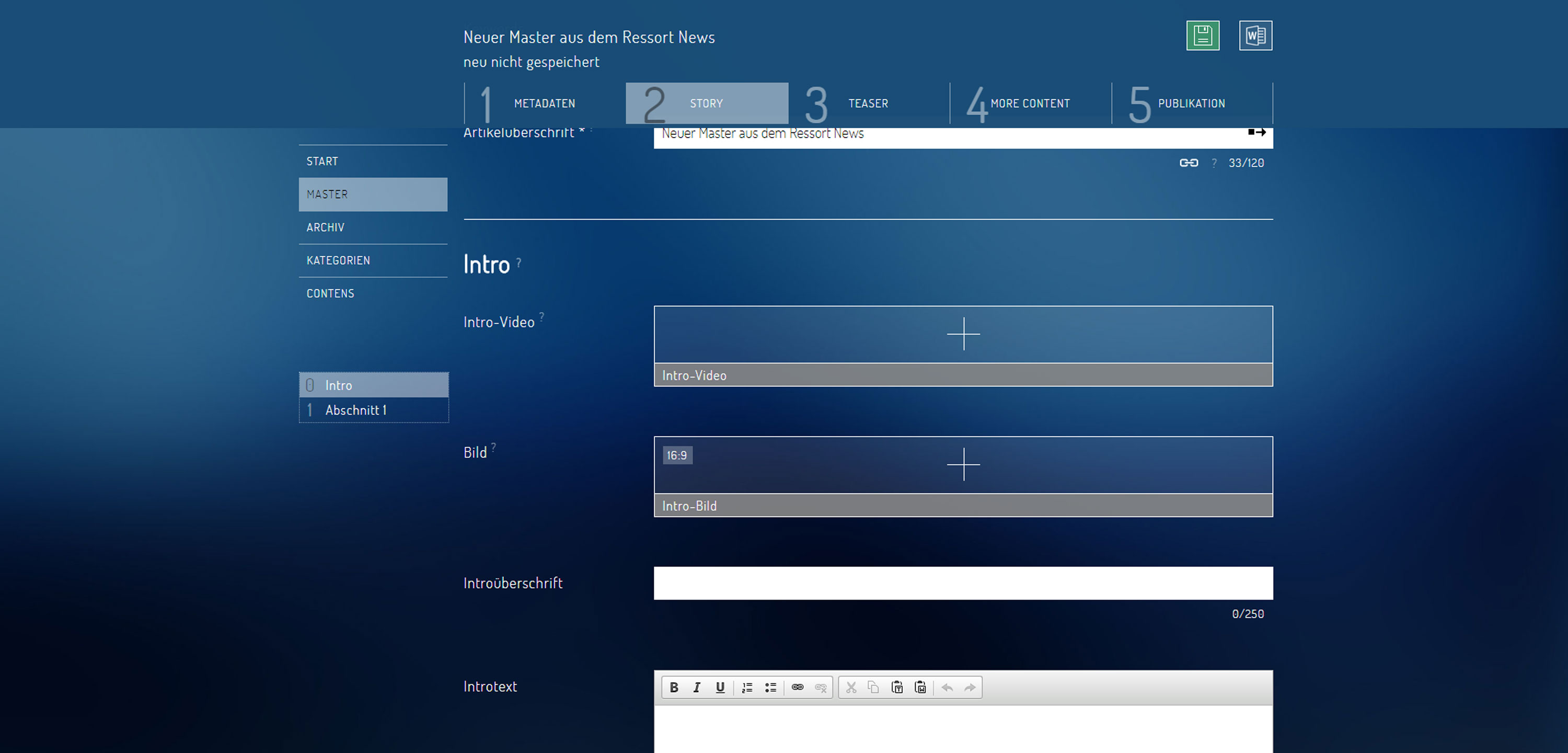 Newsroom CMS - Story