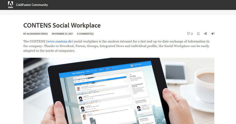 CONTENS Social Workplace in der Adobe ColdFusion Community