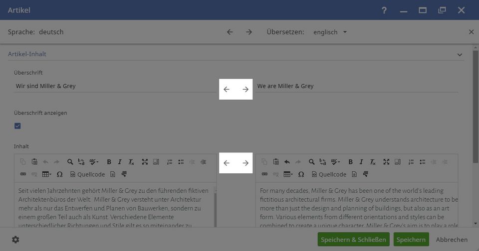 CONTENS Tipp - Übersetzungsansicht