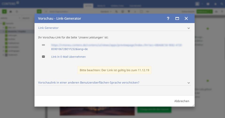 CONTENS Tipp - Vorschau-URL