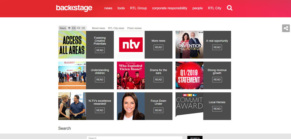 RTL Group Backstage News