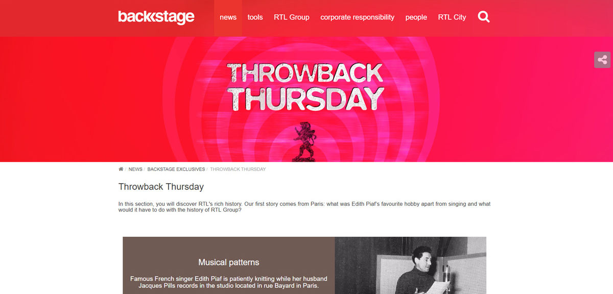 RTL Group Backstage Throwback Thursday