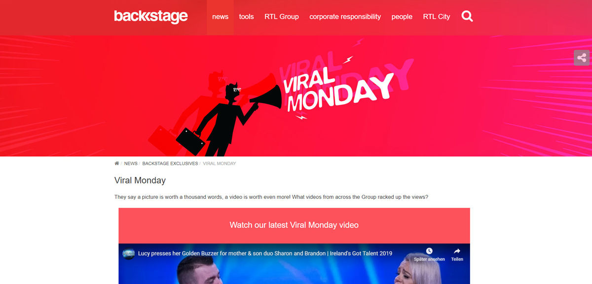 RTL Group Backstage Viral Monday