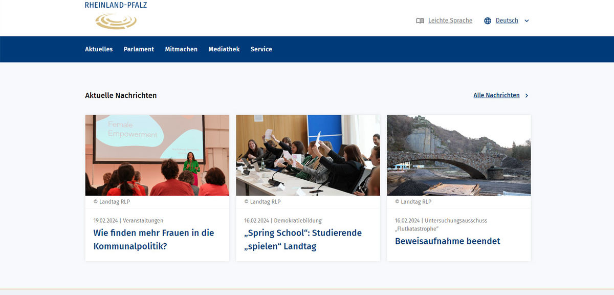 Landtag Rheinland-Pfalz Newssystem
