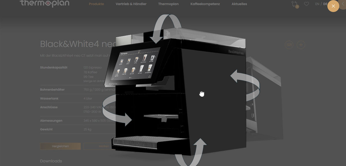 Thermoplan 3D Ansicht Kaffeemaschine